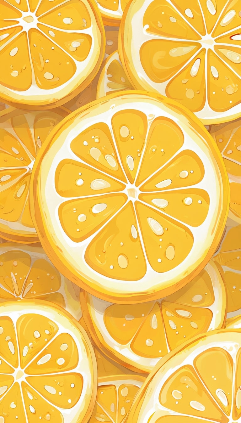 Vibrant Cartoon Lemon Slice Pattern Phone Case Cover