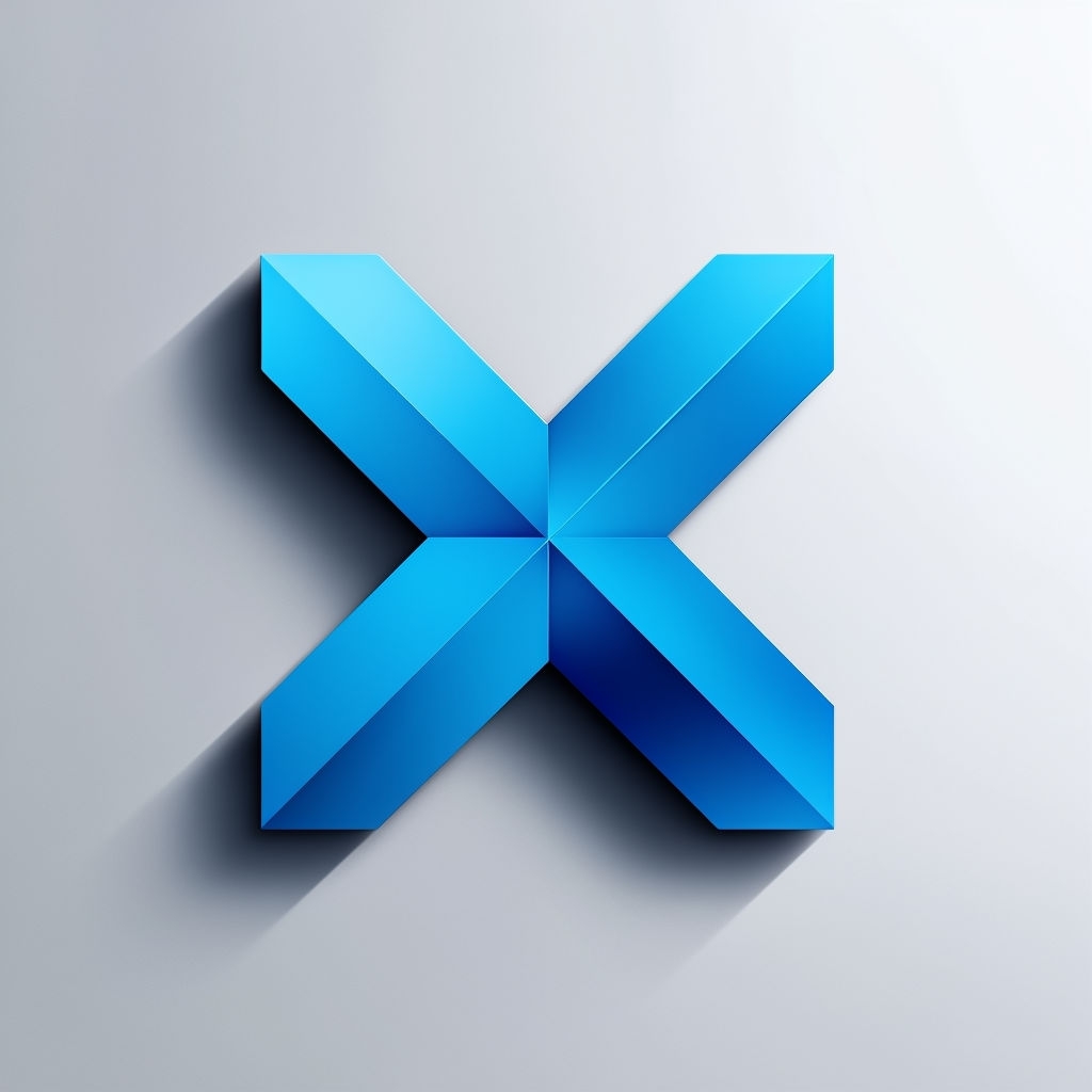 Modern Gradient Blue X Logo Design for Branding Monogram