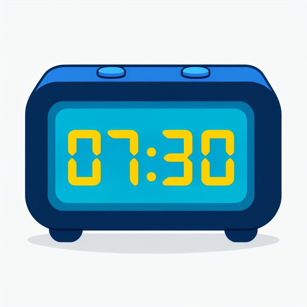 Modern Flat Icon Digital Alarm Clock Illustration Sticker