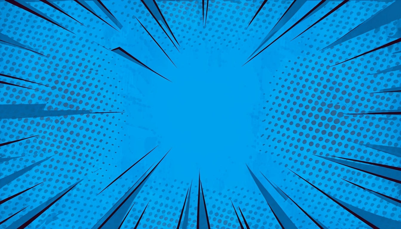 Dynamic Blue Comic Book Style Background Design for Events Virtual Backgrounds