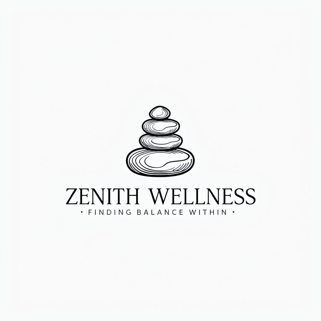 Zenith Wellness Minimalist Stone Stack Logo Design