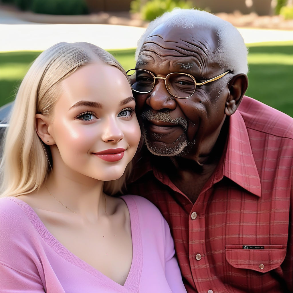 A 98 yo extremely elderly obese black grandpa romantic embra... by