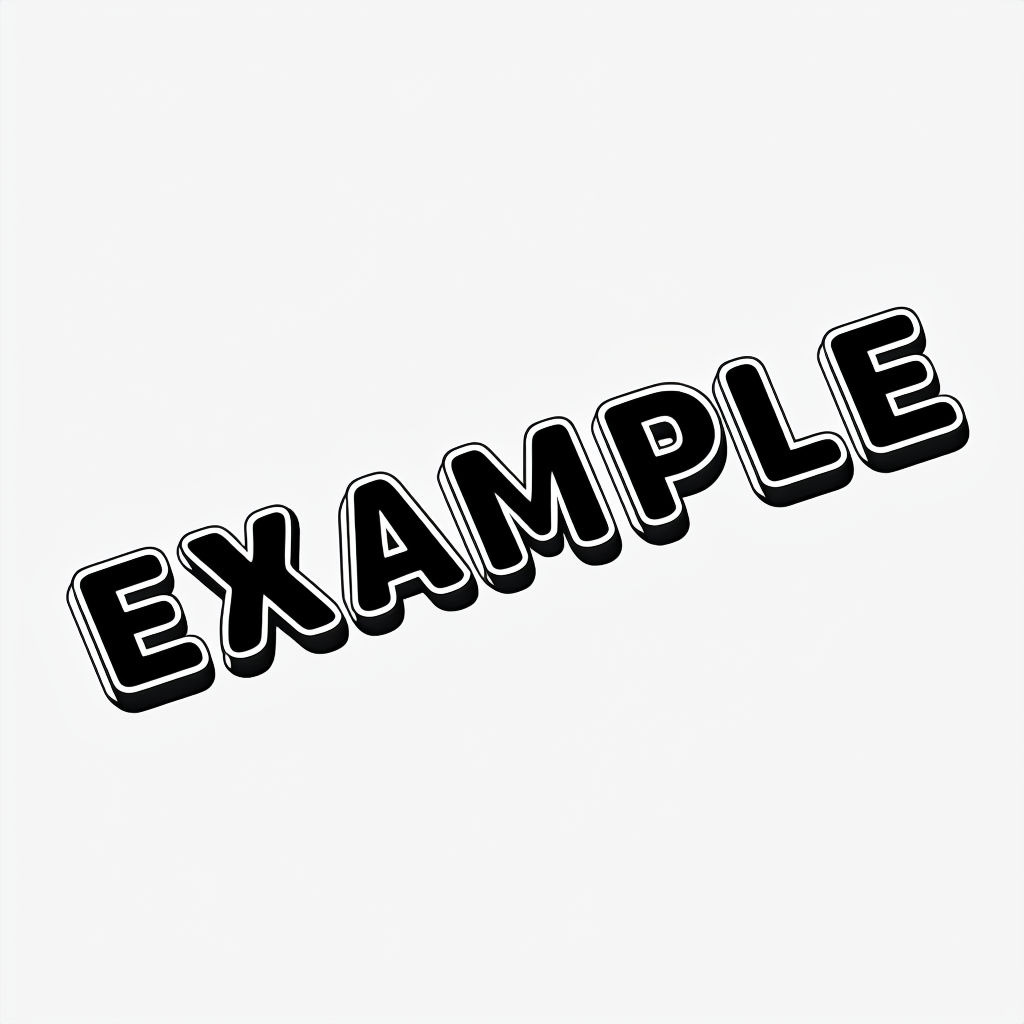 Bold Minimalist 3D Example Text Design T-Shirt