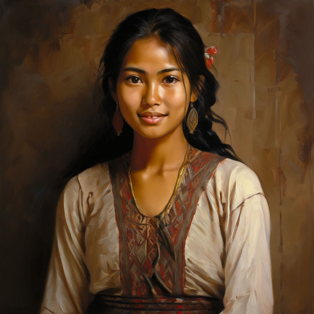 Portrait painting of a Javanese female by mufawwidlah kultsum - Playground