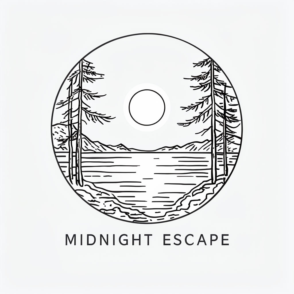 Tranquil Midnight Escape Minimalist Mountain Lake T-Shirt