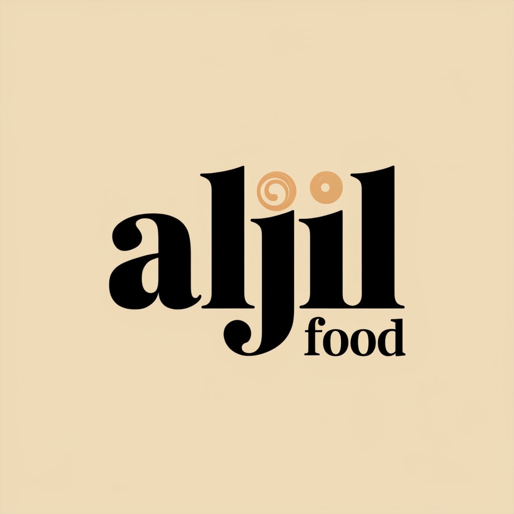 Elegant Aljil Food Logo with Unique Yin-Yang Design