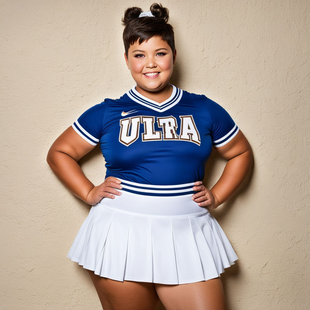 Beautiful plus size cheerleader