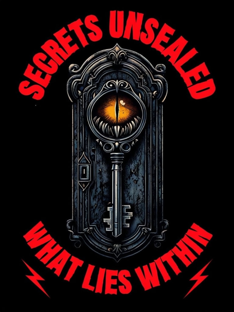 Ominous Vintage Key and Lock Graphic T-Shirt Design