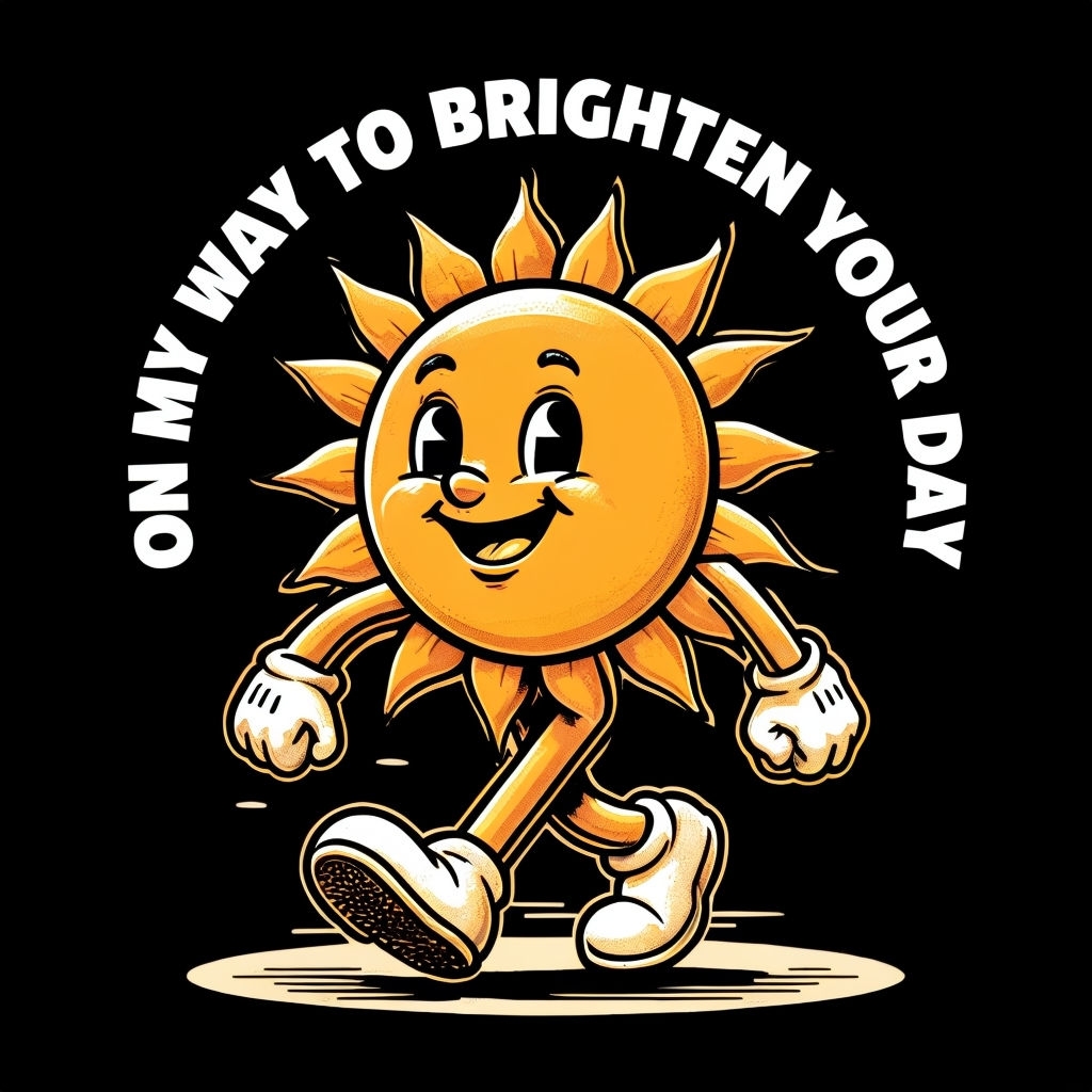 Cheerful Cartoon Sun Character Brightening Your Day T-Shirt