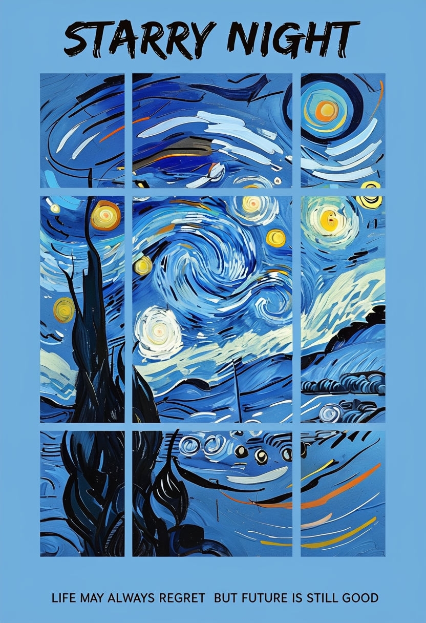 Vincent van Gogh Starry Night Inspired Art Poster