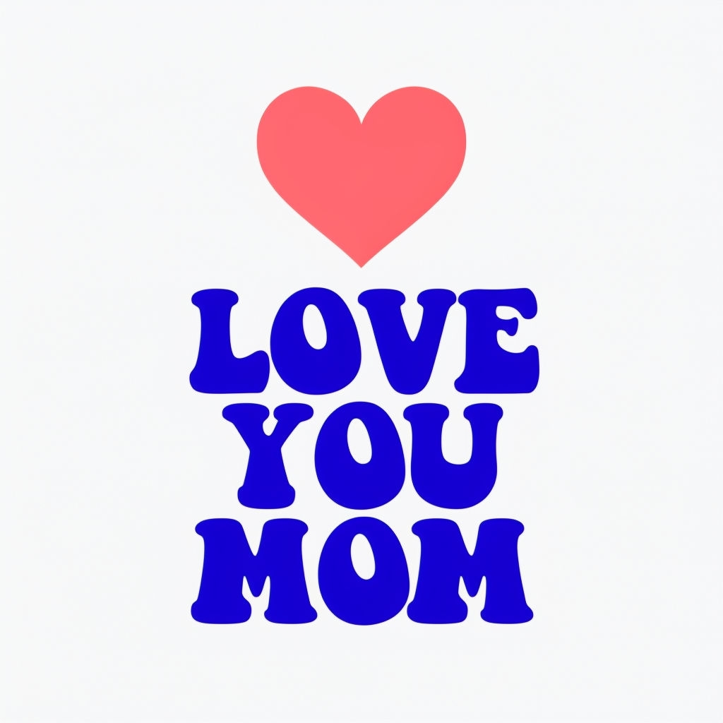 Heartfelt Love You Mom Minimalist Design Mug