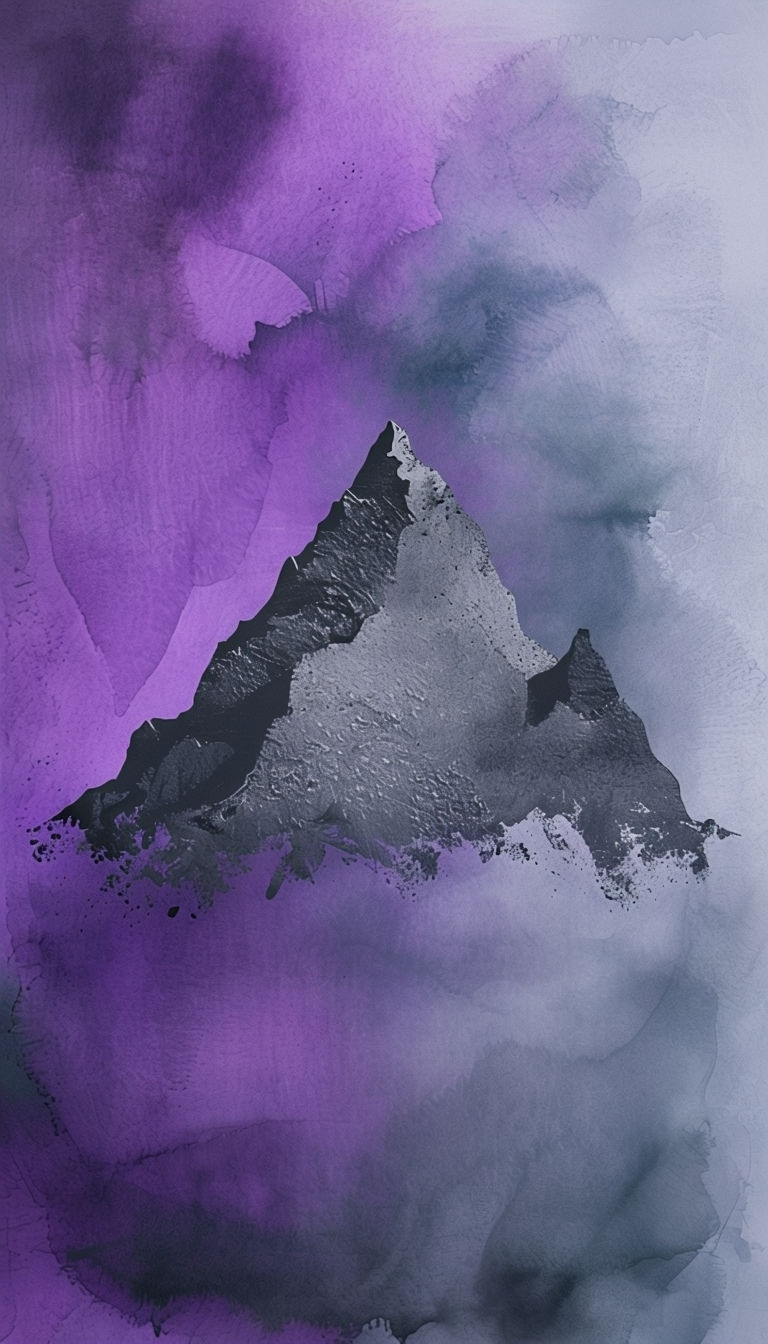 Bold Mountain Silhouette with Atmospheric Gradient Background Mobile Wallpaper