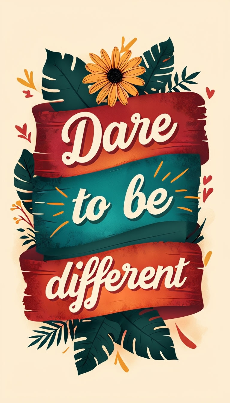 Dare to Be Different Motivational Typography Poster