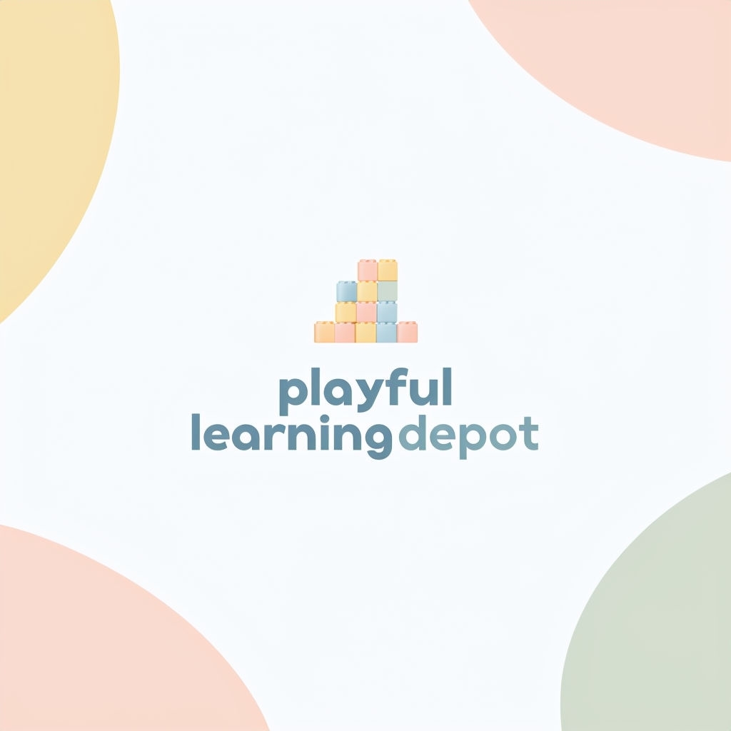 Minimalist Playful Learning Depot Logo with Soft Colors