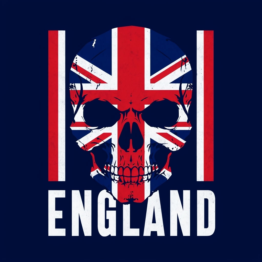 Union Jack Skull Graphic Design T-Shirt