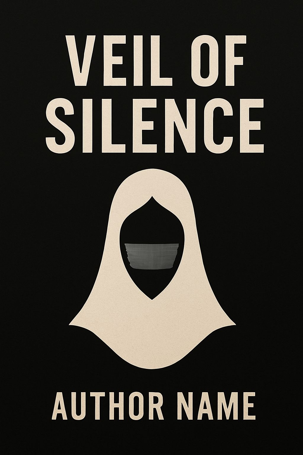 Minimalist Veil of Silence Book Cover Design with Graphic Element EBook Cover