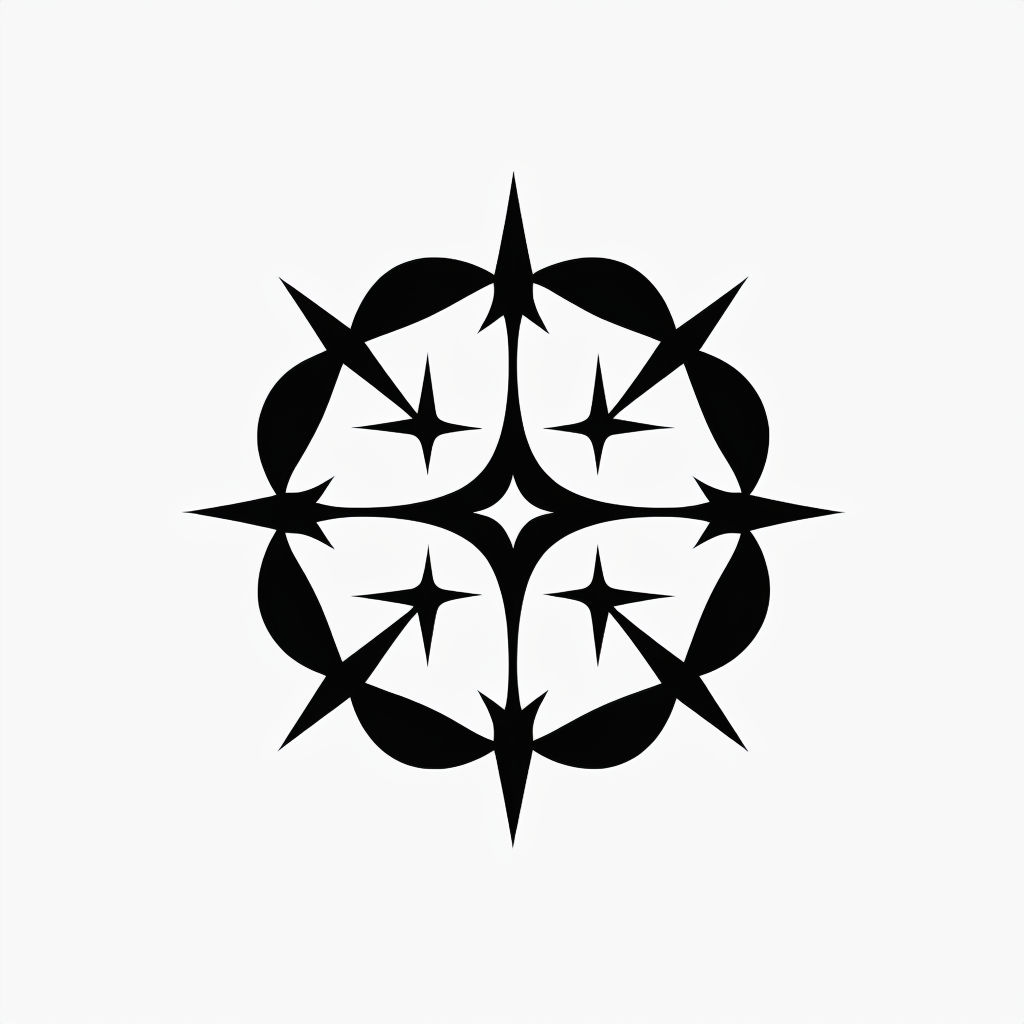 Monochromatic Minimalist Geometric Star Logo Design