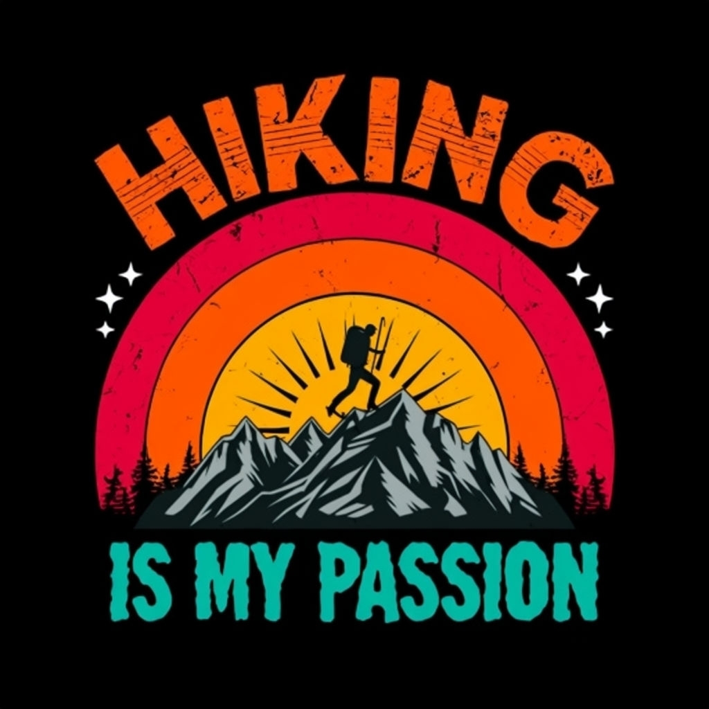Vintage Hiking Adventure Graphic Design T-Shirt