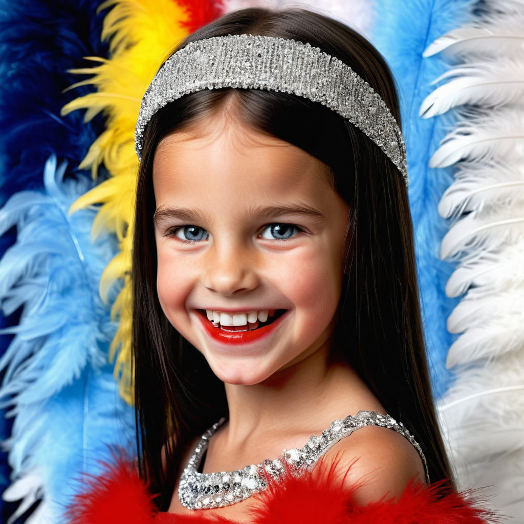 5 year old Brooke Larele with lots of fluffy marabou feather... by Ryan