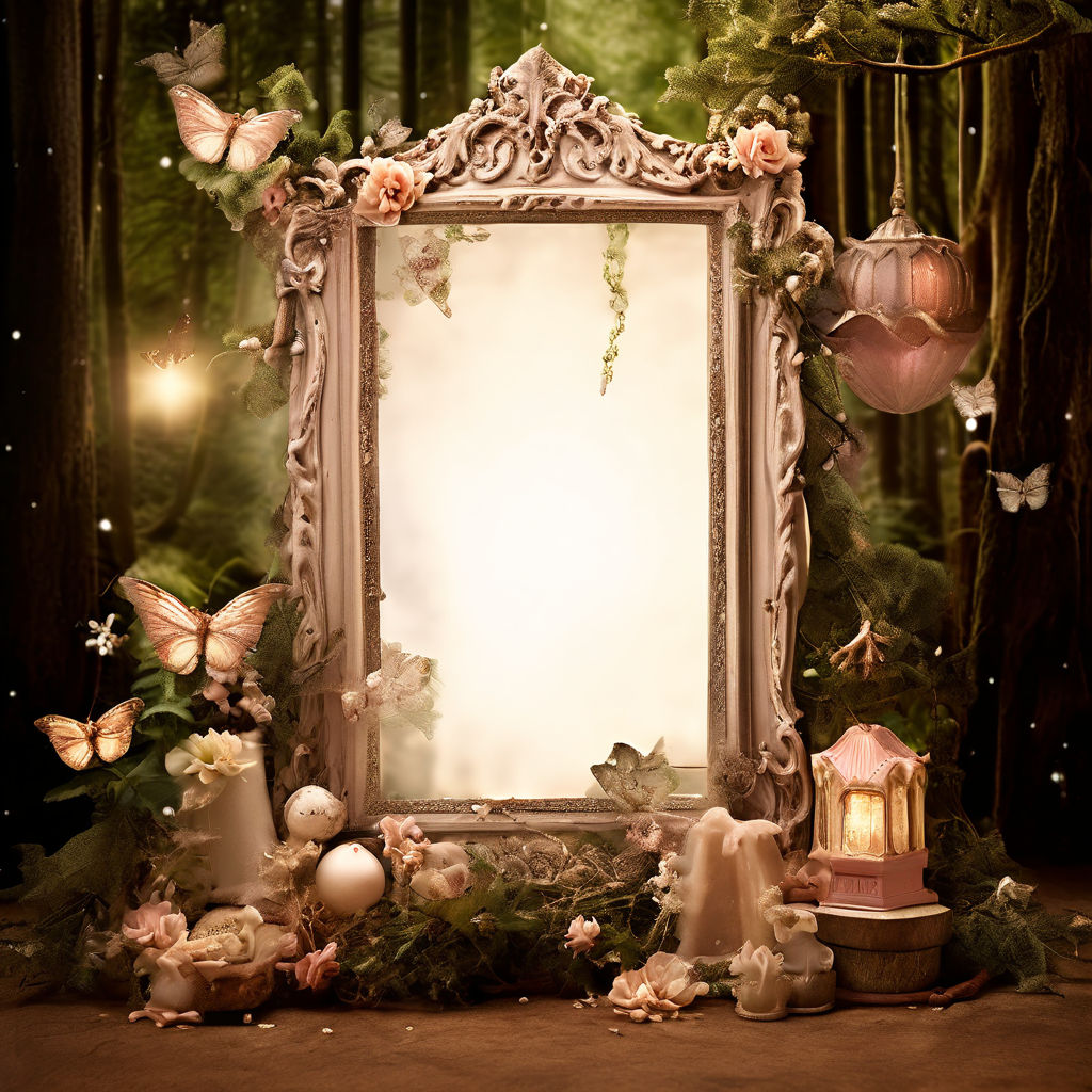 Photo booth template featuring a grand central frame flanked by Photo booth template featuring a grand central frame flanked by