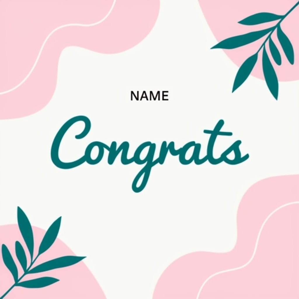 Modern Minimalist Congrats Greeting Card Design Social Media Post