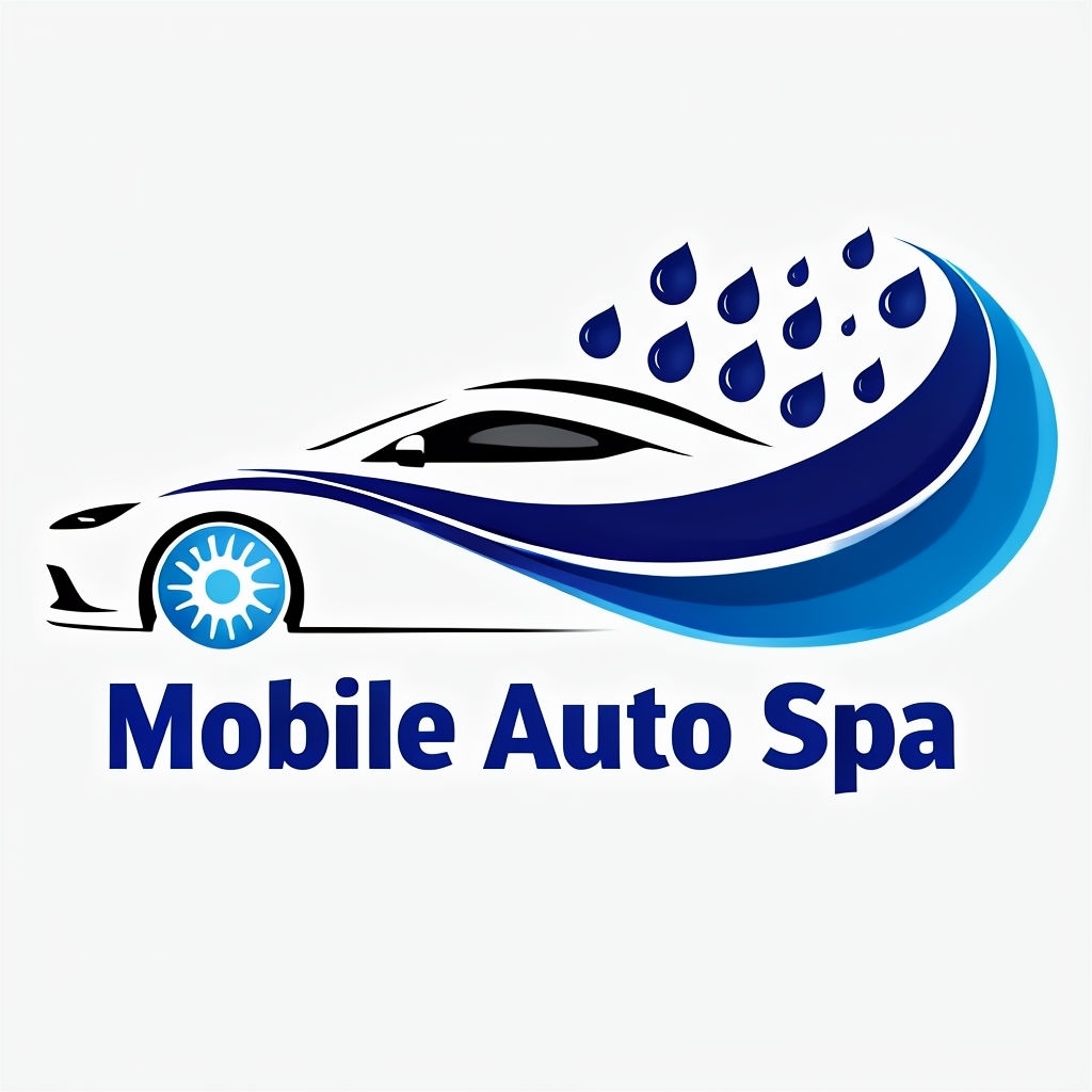 Sleek Mobile Auto Spa Logo Design with Dynamic Wave Elements