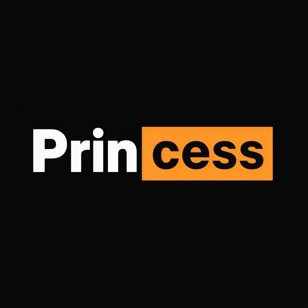 Bold Minimalist Princess Text Design T-Shirt