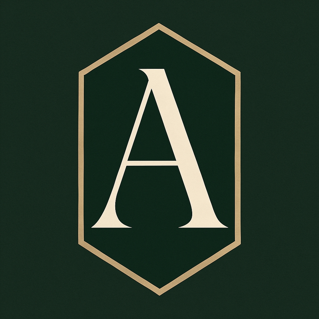 Elegant Minimalist Letter A Hexagonal Emblem Monogram