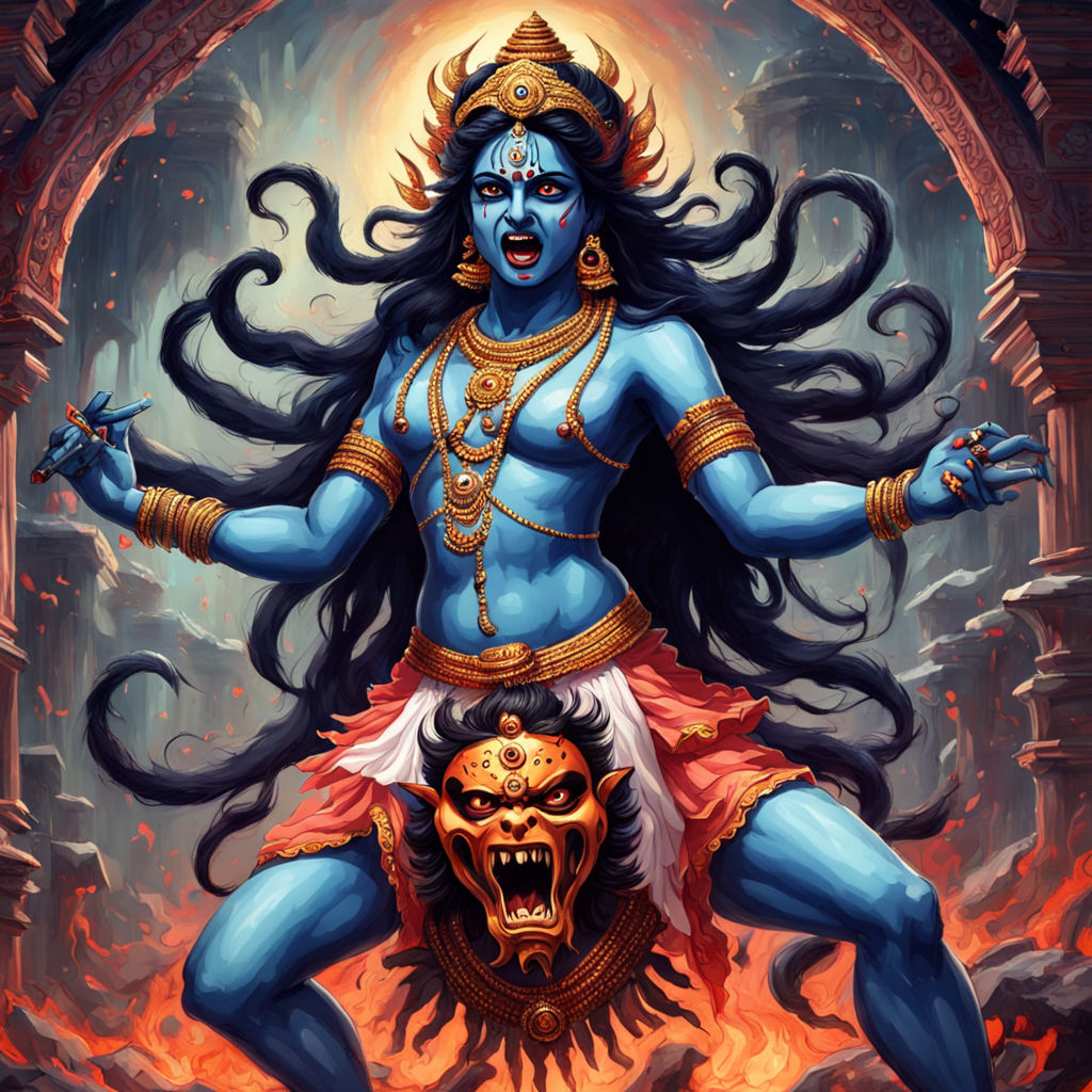 Kali monster killed by kalki avatar by Sormi Roy - Playground