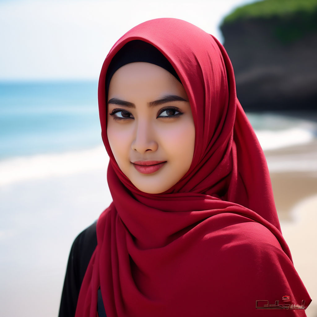 Cewe jilbab telanjang Sedang di pantai by Sri Widaroyani - Playground