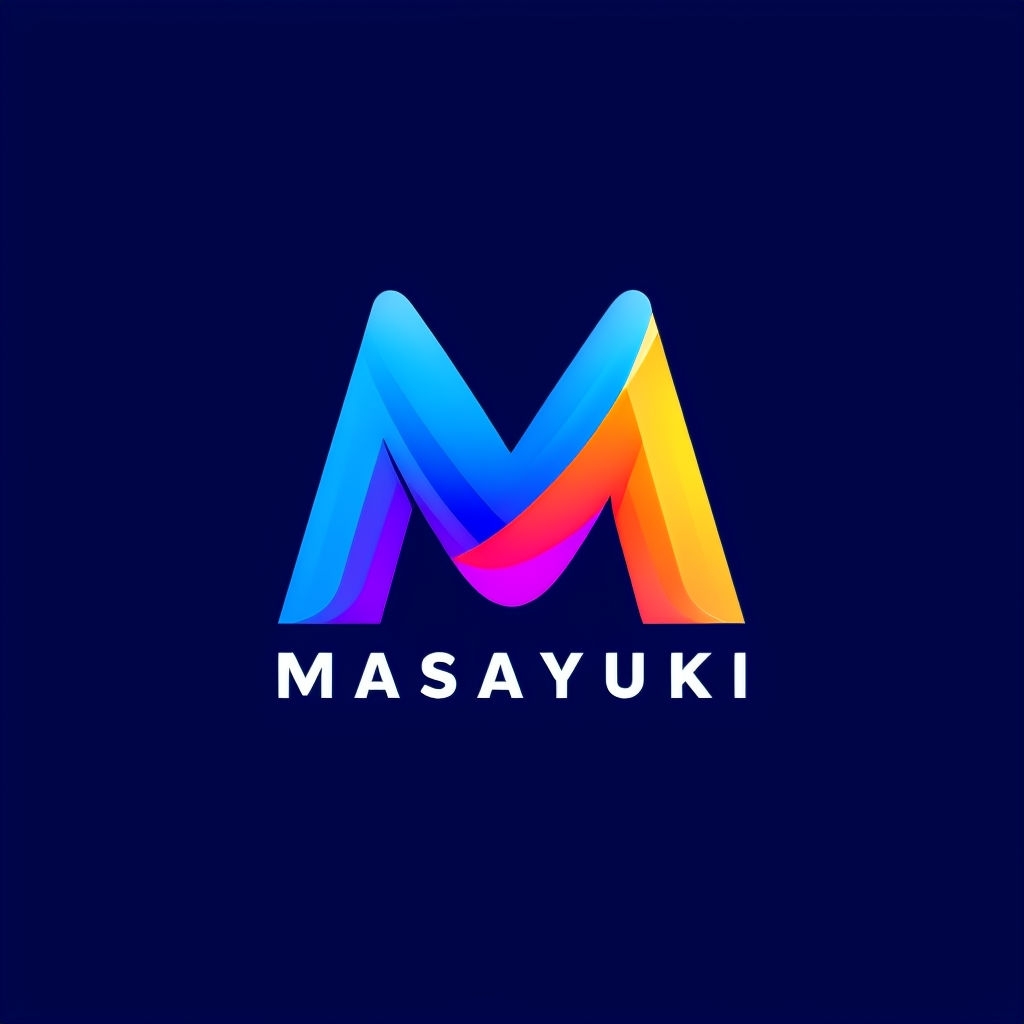 Vibrant Modern Minimalist M Logo Design for MASAYUKI Brand Logo