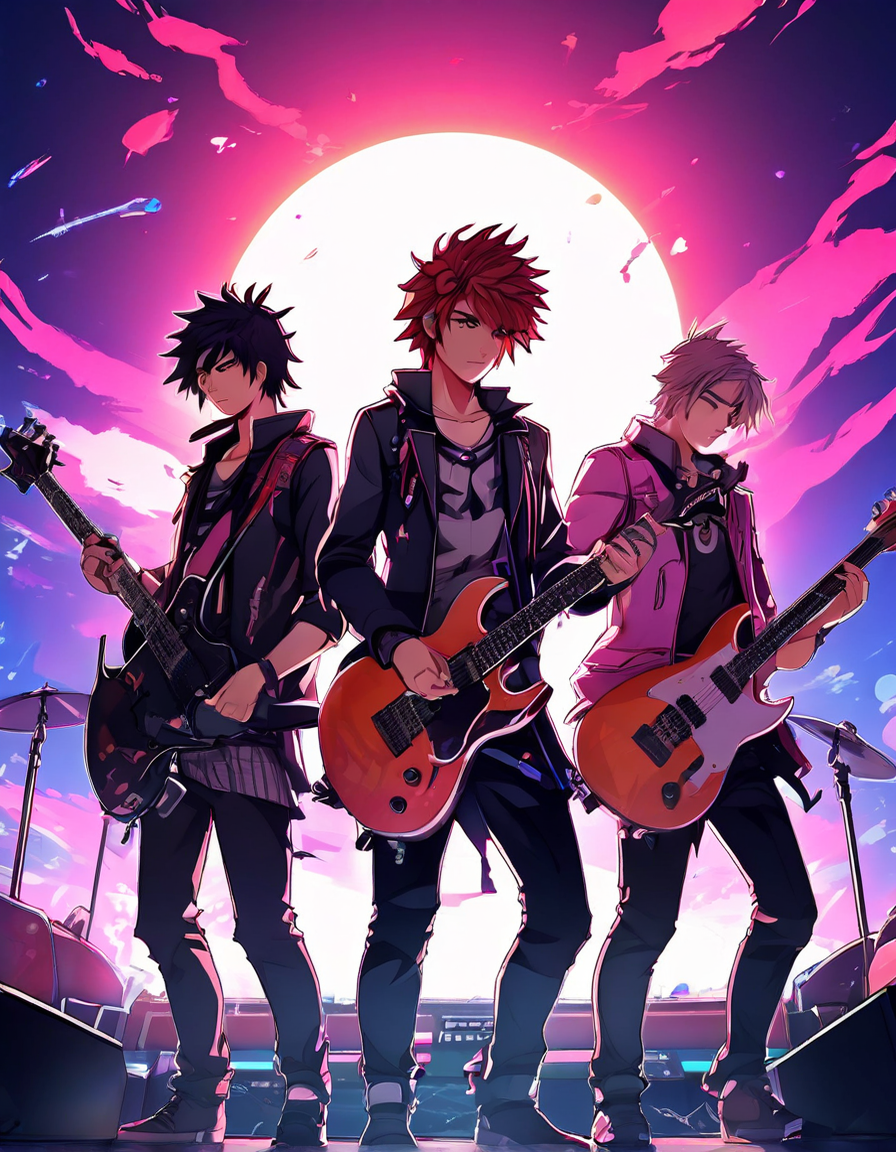 Anime style rock band 4 guys showcase by Bigsylph - Playground