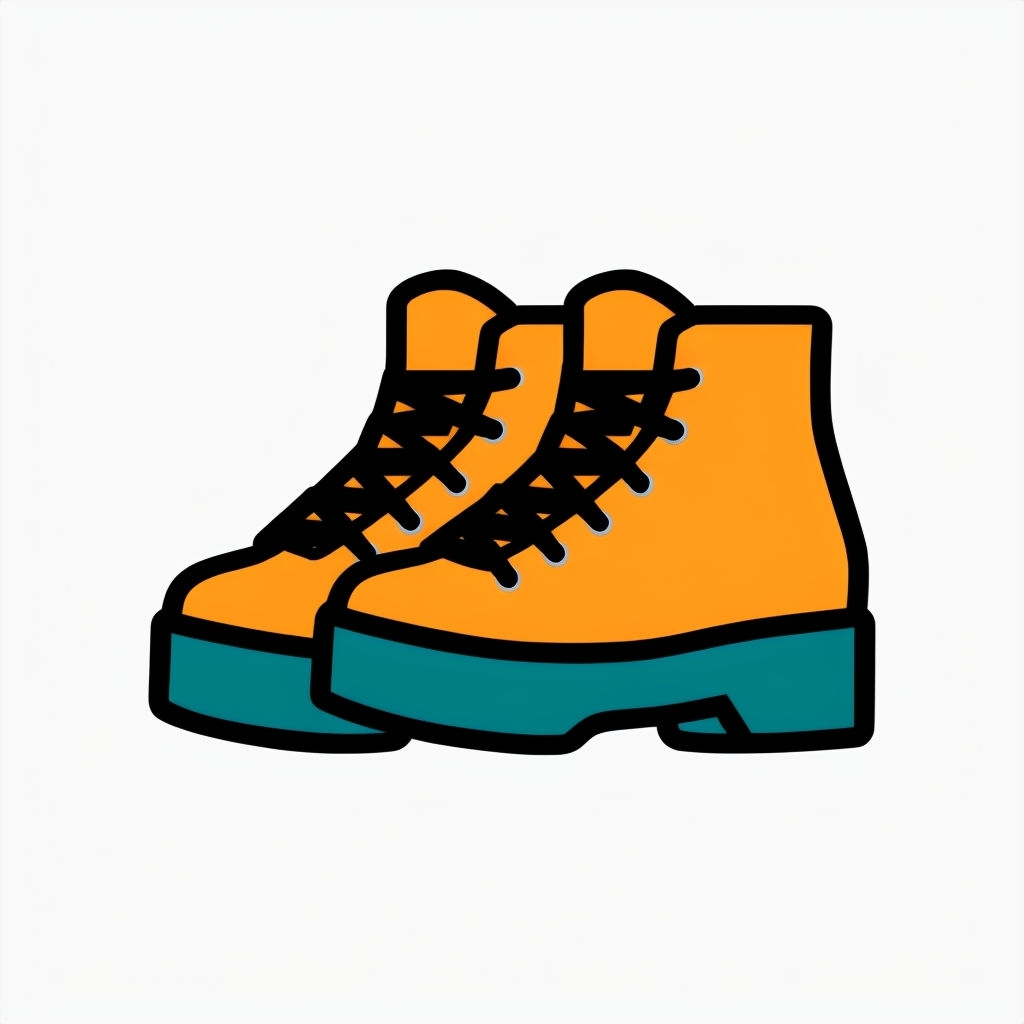 Vibrant Orange and Teal Skater Shoes Graphic Sticker
