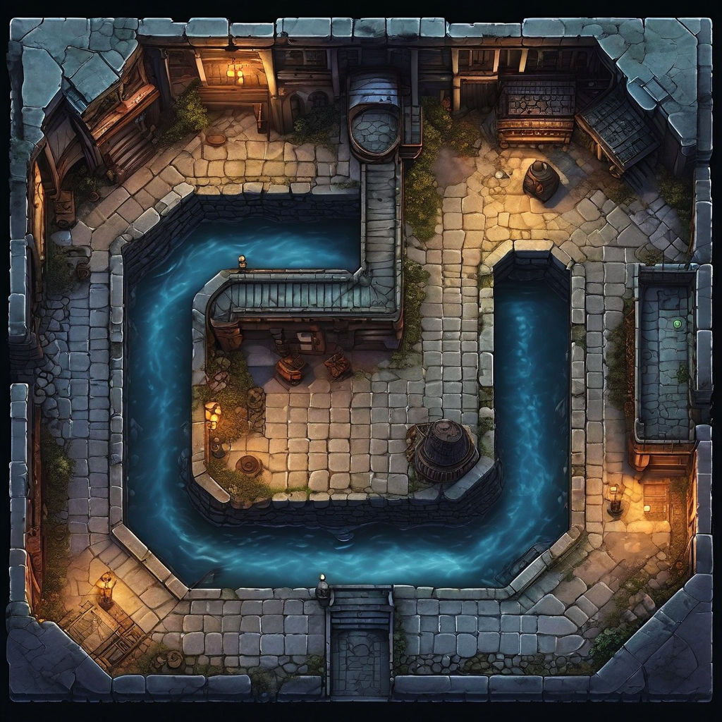 Top-down tabletop battlemap by Rafael Leal - Playground