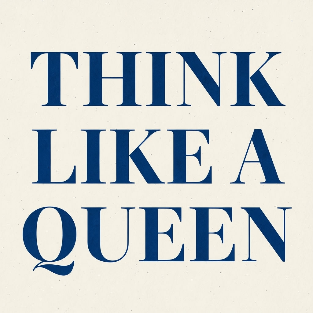 Empowering 'Think Like A Queen' Minimalist Typography Mug