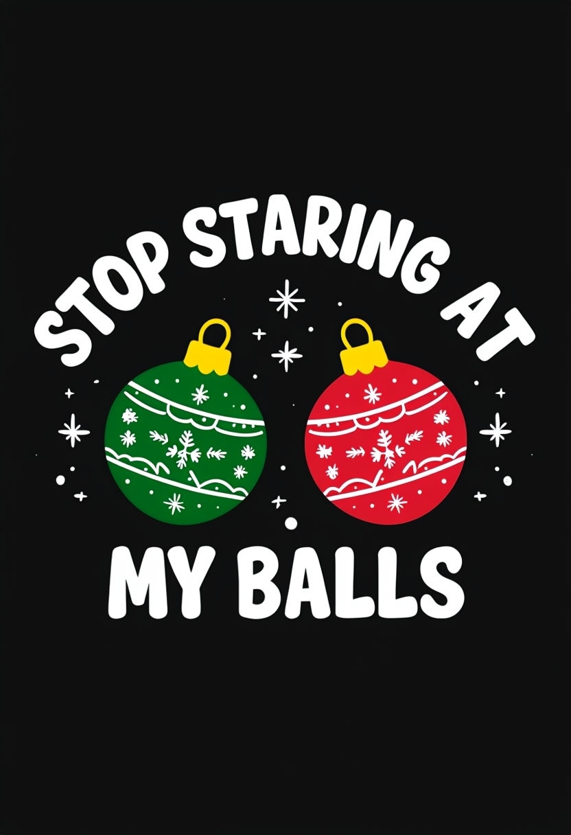 Humorous Christmas Ornaments Design with Fun Text T-Shirt