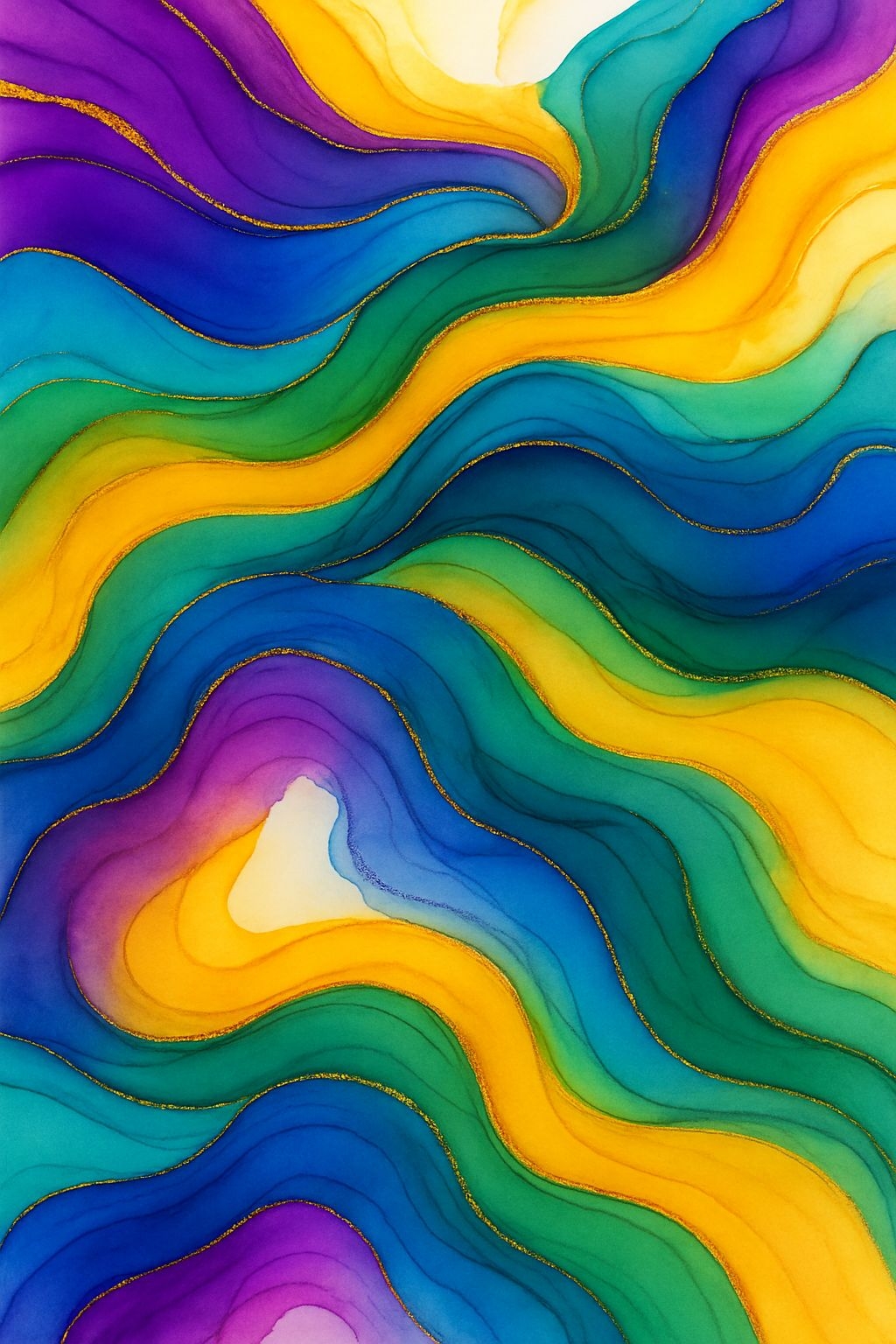 Vibrant Abstract Flowing Waves Digital Art Phone Case Cover