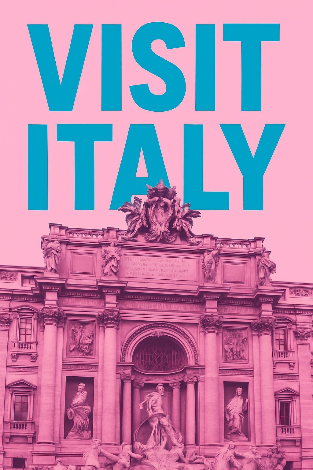 Modern Minimalist Fontana di Trevi Visit Italy Poster