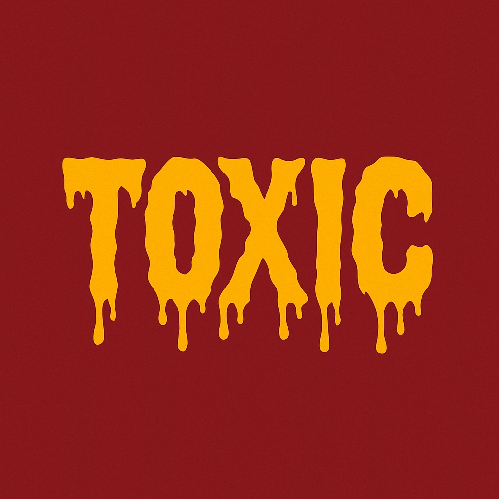 Bold Dripping TOXIC Text Minimalist Graphic T-Shirt