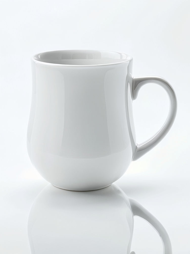 Minimalist White Ceramic Mug Design Mockup