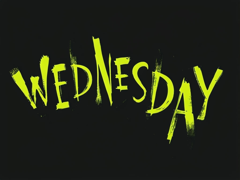 Chaotic Hand-Drawn Wednesday Typography T-Shirt