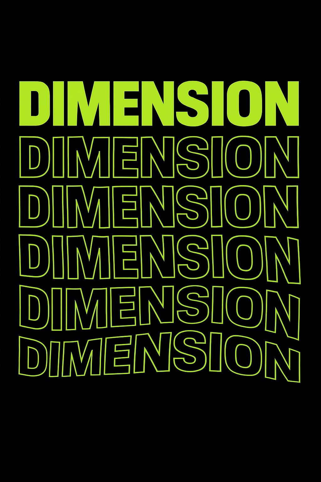 Neon Green DIMENSION Typography Graphic T-Shirt