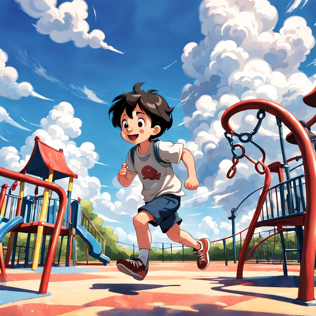 A little boy running on the playground by 徐桃花 - Playground