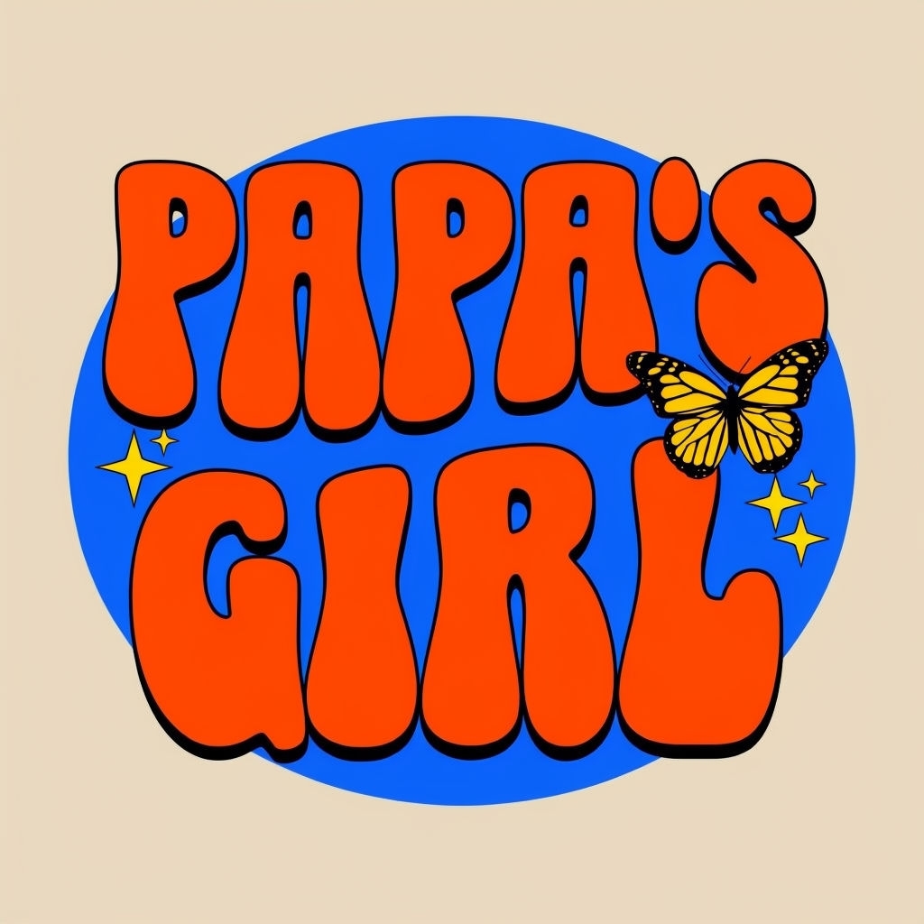 Papa's Girl Retro Bubble Text T-Shirt