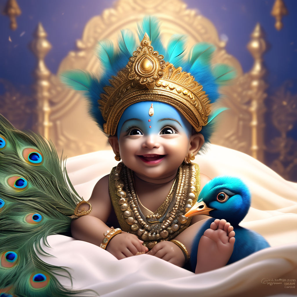 Cute baby krishna having nama in forehead with a wide smile by Saranya ...