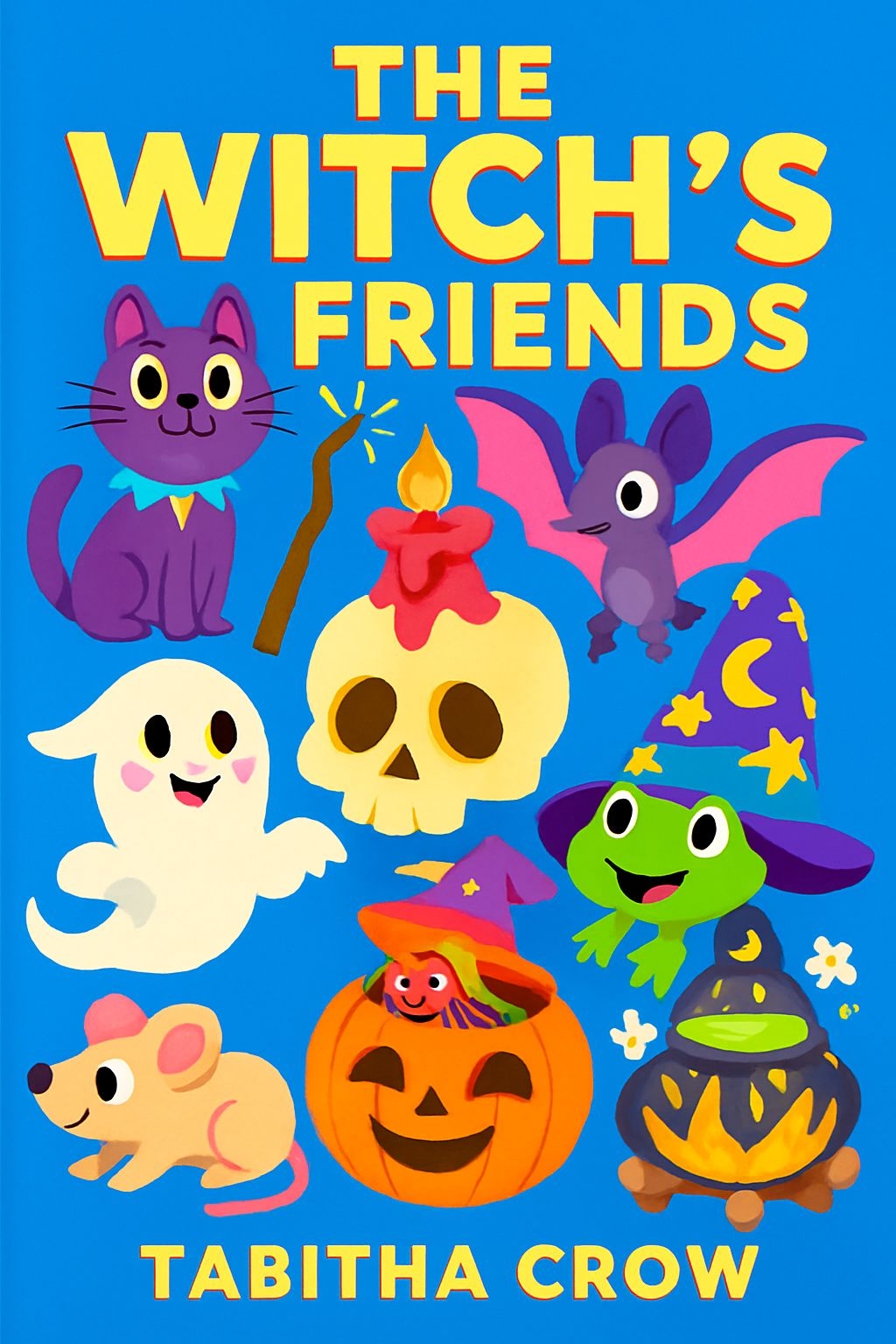 Whimsical Witch's Friends Colorful Children's Book Cover Design EBook Cover