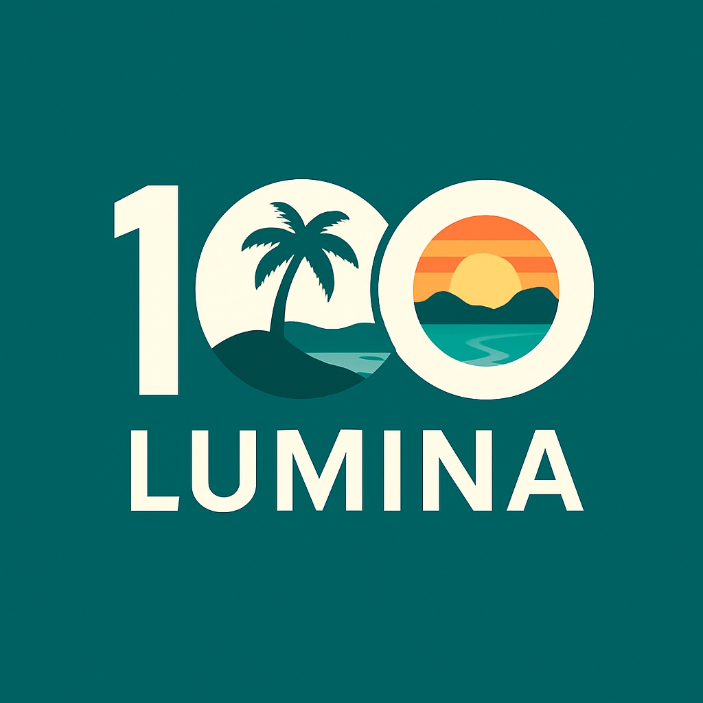 Modern Minimalist Tropical 100 LUMINA Logo Design