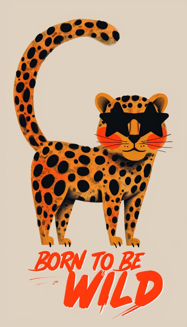 Whimsical Cheetah Illustration with Sunglasses Phone Case Cover