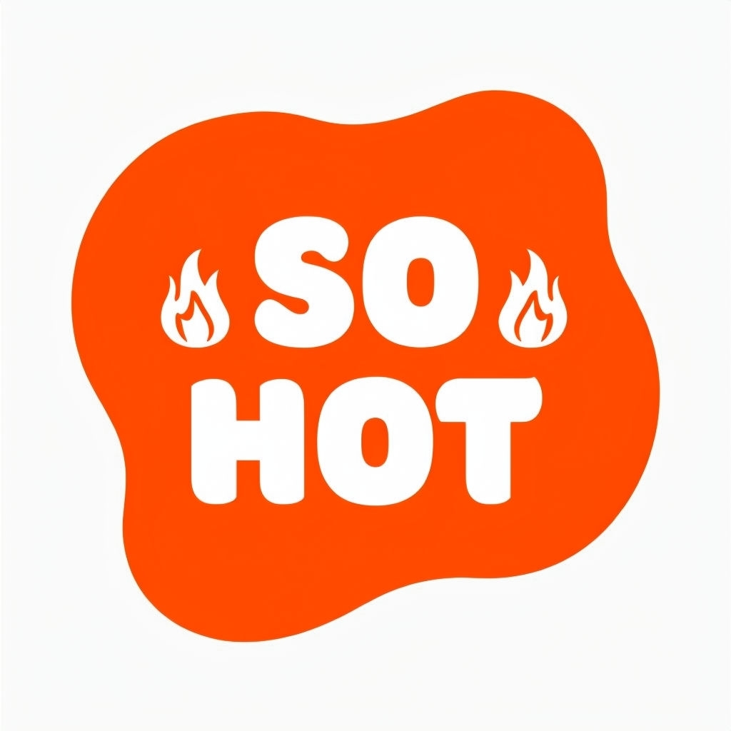 So Hot Vibrant Flame Design Cartoon Sticker