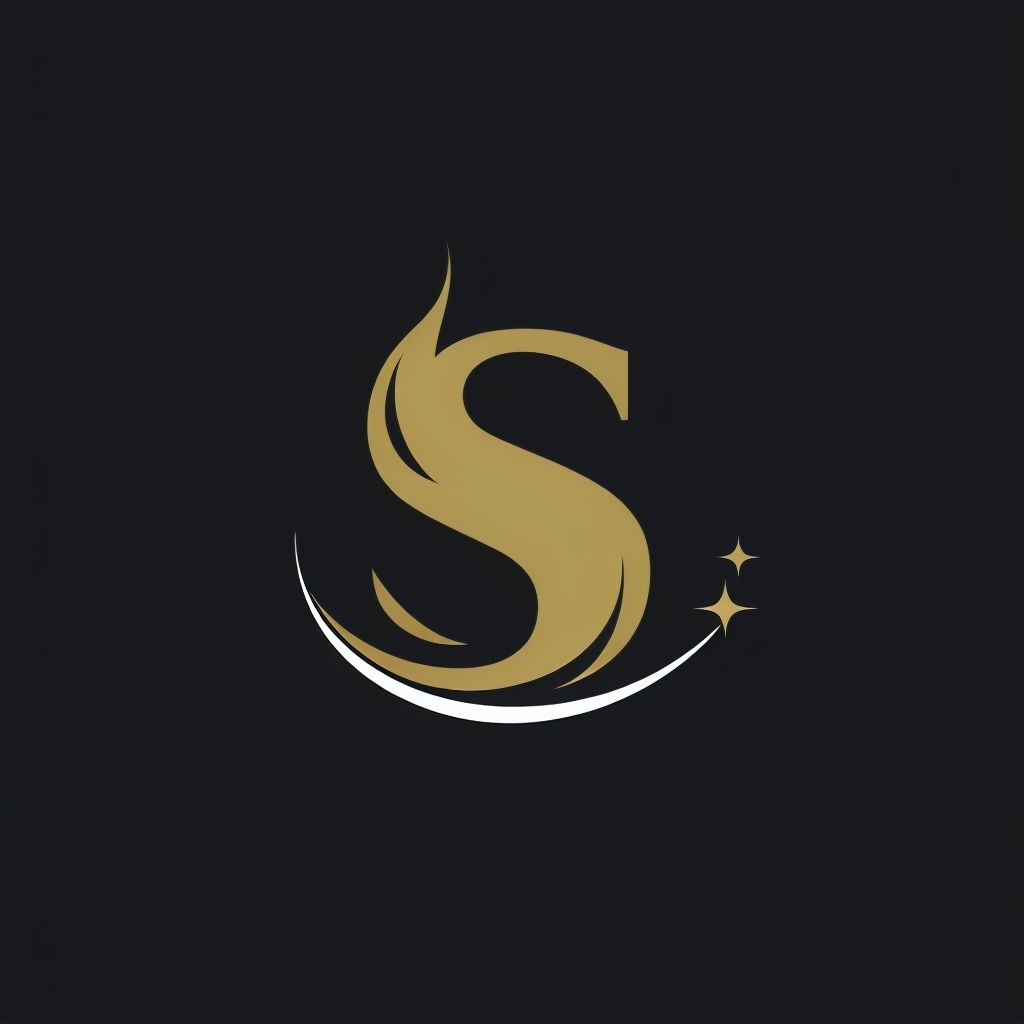 Elegant Gold Letter S Flame Logo Design Monogram